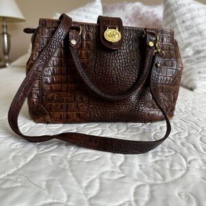 Brahmin Croc-Embossed Leather Shoulder Bag - Women's Classic